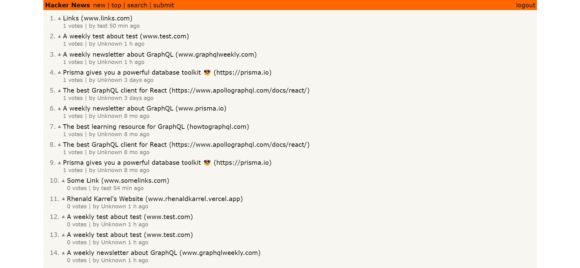 Hackernews Clone