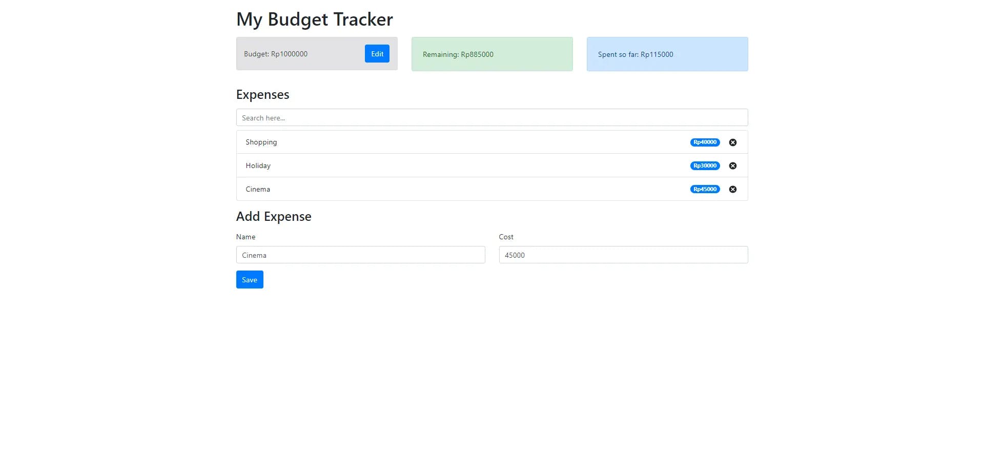 Budget Tracker App